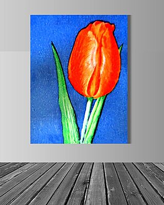 Wallart Red Tulip